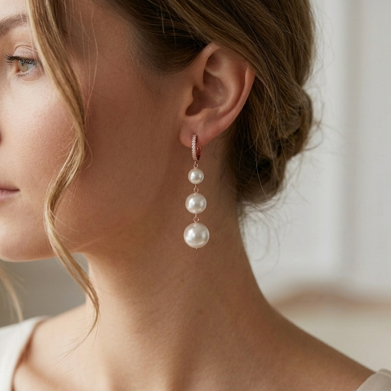 LONG PEARL HOOPS