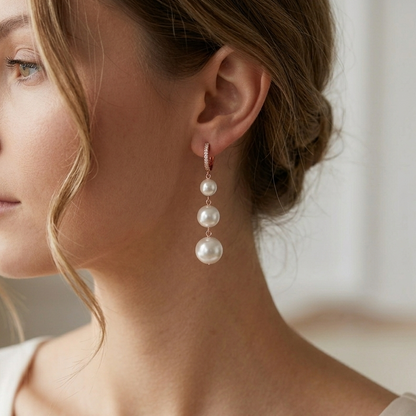 LONG PEARL HOOPS
