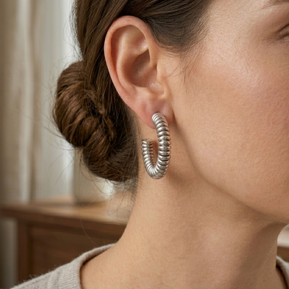 SILVER TWISTED EARRING