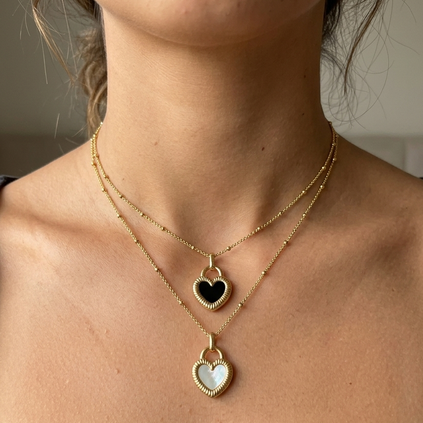 REVERSIBLE HEART NECKLACE