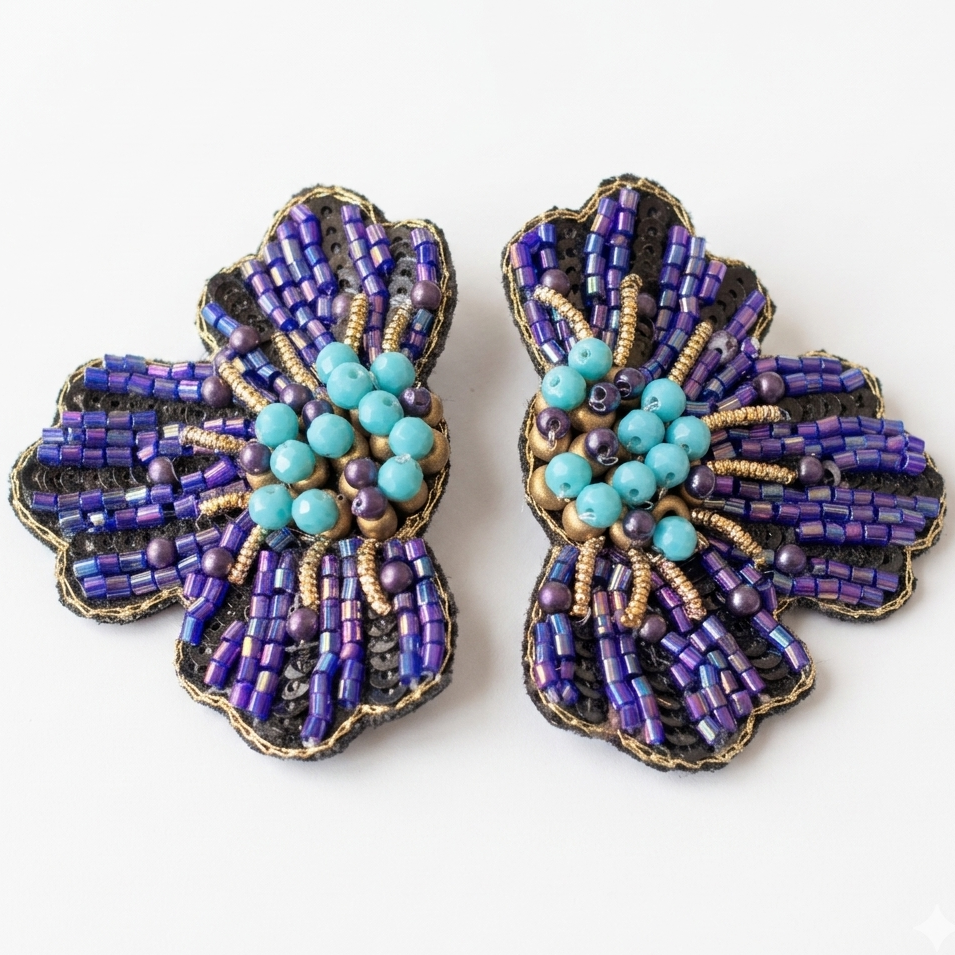 HALF FLOWER EARRINGS