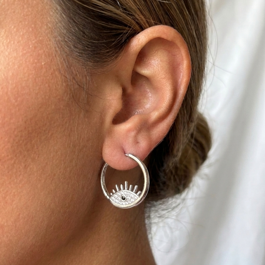 EVIL EYE HOOPS