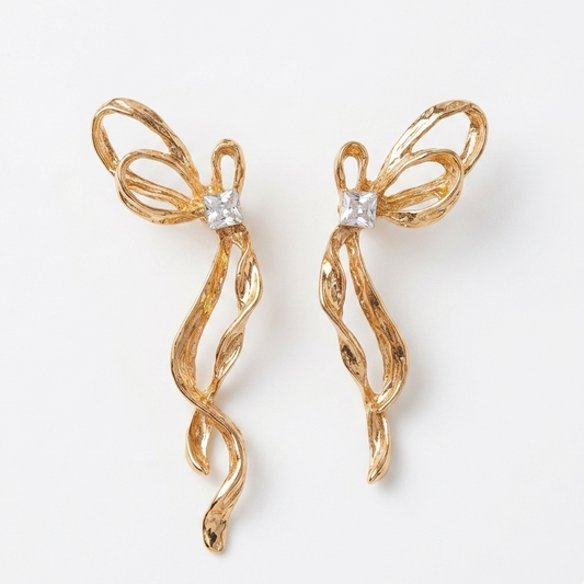 HALF & HALF BOW EARRINGS