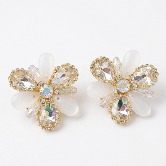 CRYSTAL FLOWER EARRINGS