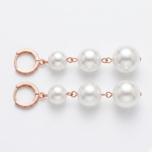 LONG PEARL HOOPS
