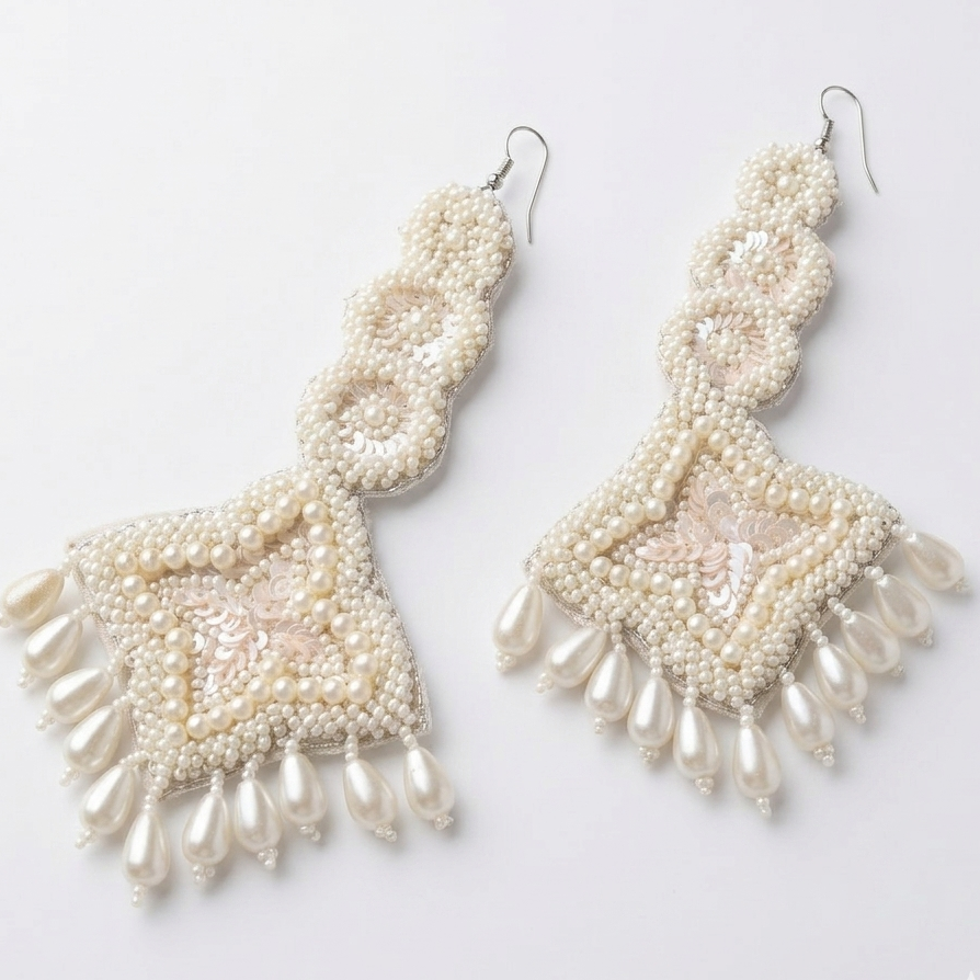 BEADED PEARL EARRINGS