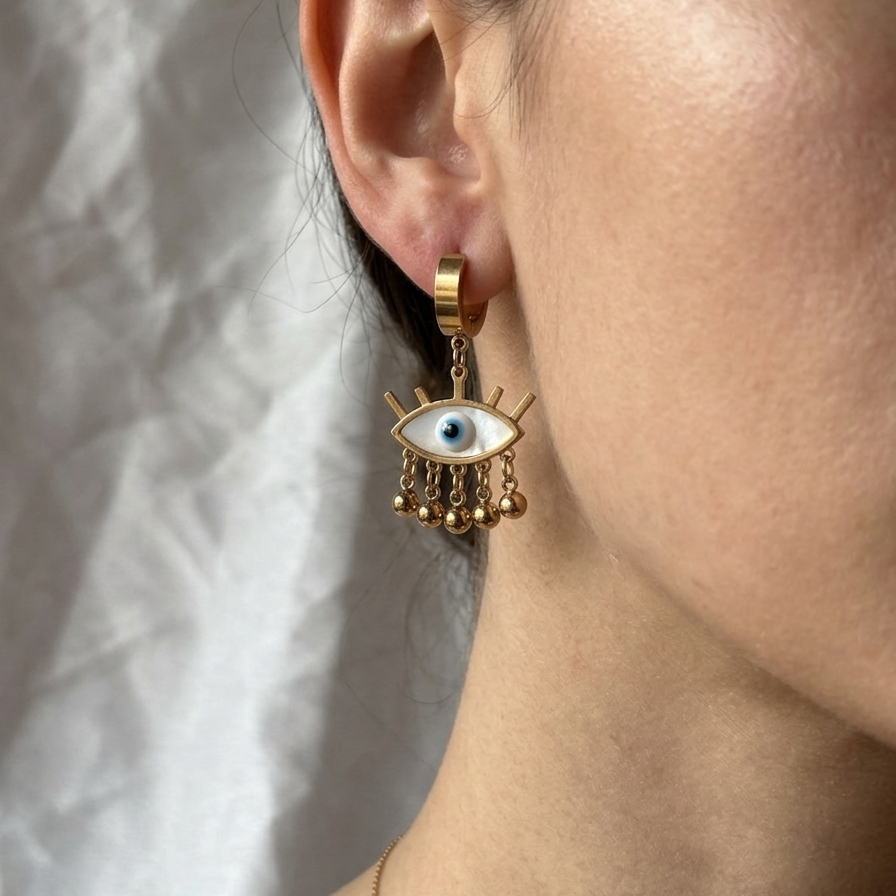 EVIL EYE DANGLER EARRINGS