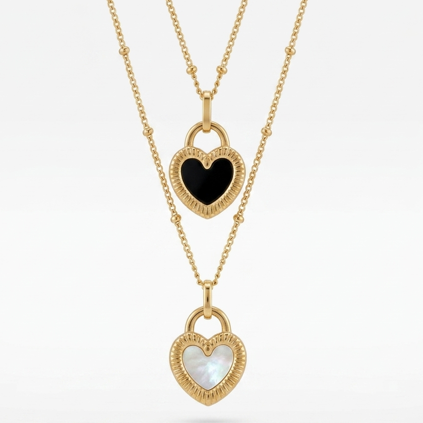 REVERSIBLE HEART NECKLACE