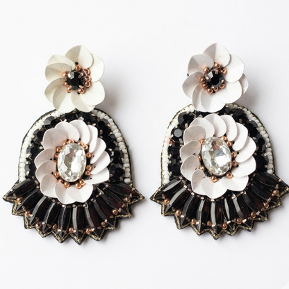 BLACK RHINESTONE EARRINGS