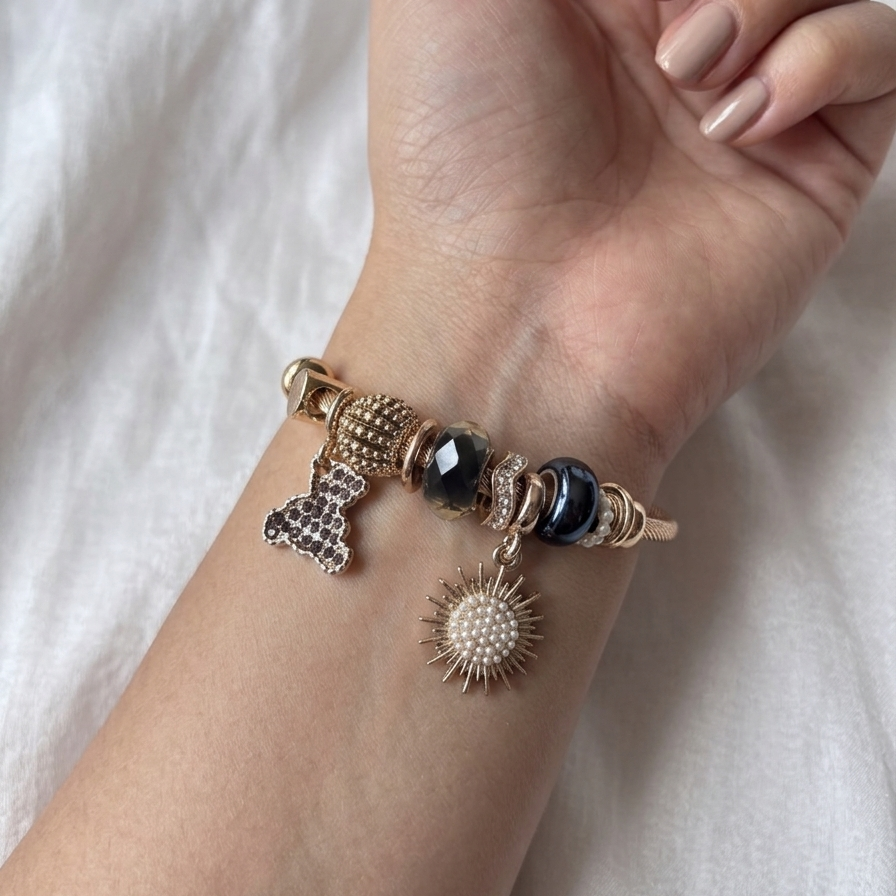 RHINESTONE TEADY PANDORA BRACELET