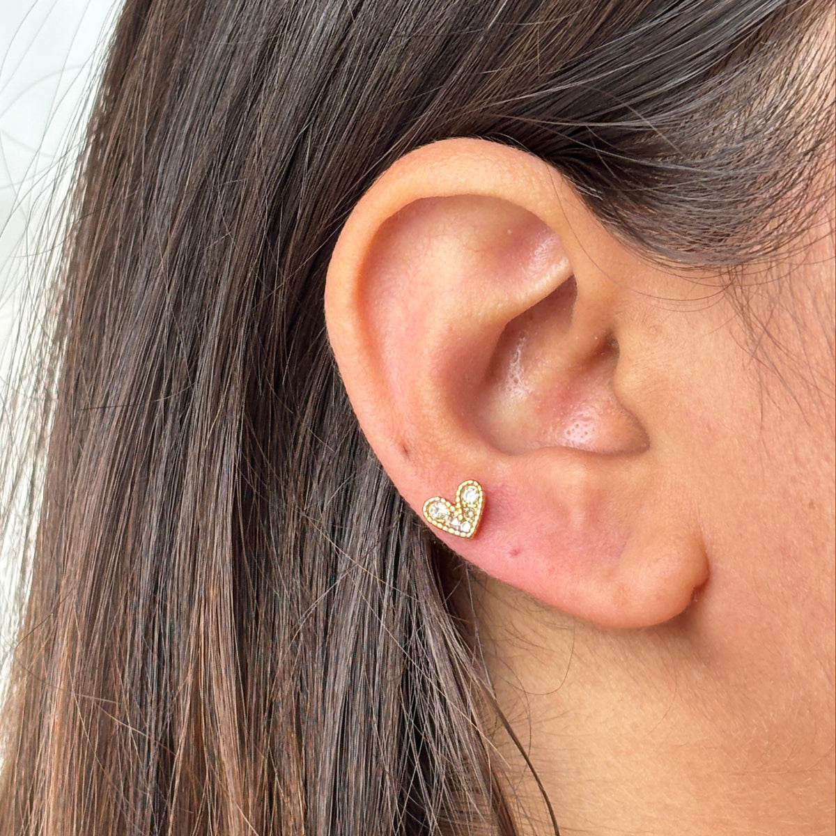 HEART BALL BACK STUDS