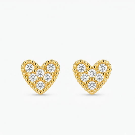 HEART BALL BACK STUDS