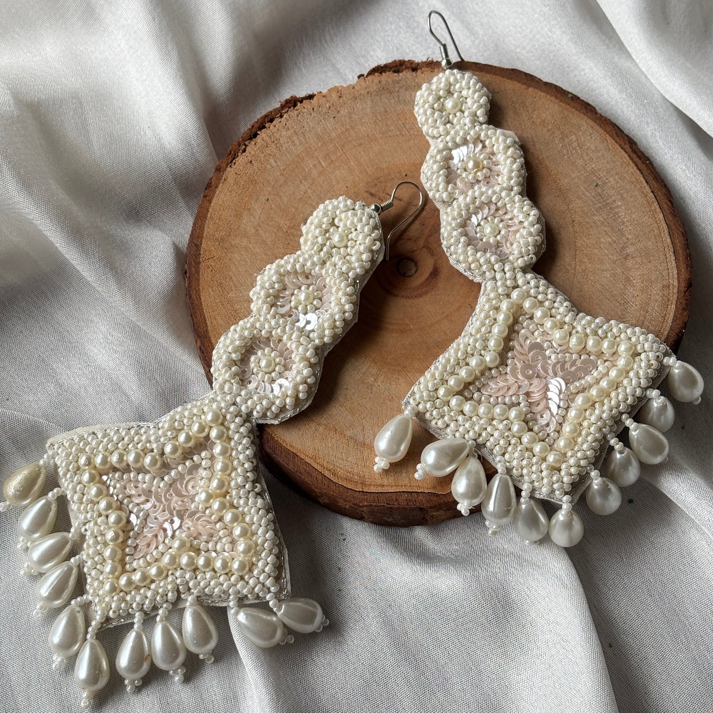 BEADED PEARL EARRINGS