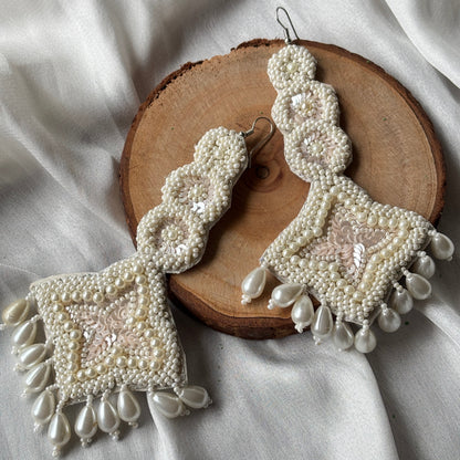 BEADED PEARL EARRINGS