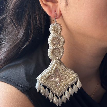 BEADED PEARL EARRINGS