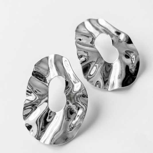 SILVER GEOMETRIC EARRINGS